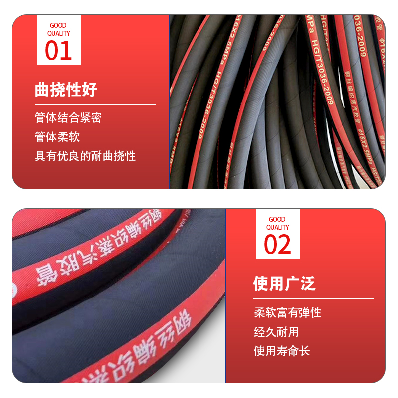 蒸汽橡膠（jiāo）管規格型號